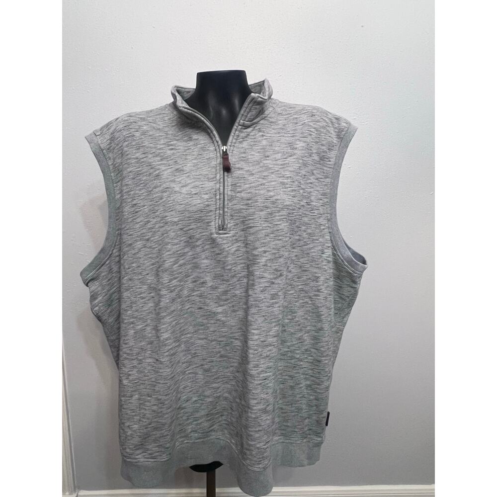Duluth Trading Co Vest Gray Sweatshirt Pullover 1/4 Zip Sz 2XL Casual Outdoors